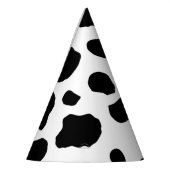 牛のプリント、牛のパターン、牛の斑点、白黒 パーティーハット (左)