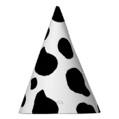 牛のプリント、牛のパターン、牛の斑点、白黒 パーティーハット (右)