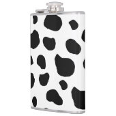 牛のプリント、牛のパターン、牛の斑点、白黒 フラスク (左)