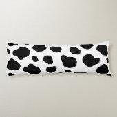 牛のプリント、牛のパターン、牛の斑点、白黒 ボディピロー (裏面)