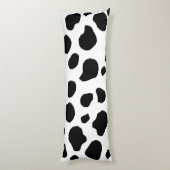 牛のプリント、牛のパターン、牛の斑点、白黒 ボディピロー (裏面 (縦))