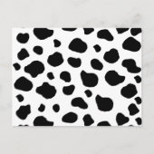 牛のプリント、牛のパターン、牛の斑点、白黒 ポストカード (正面)
