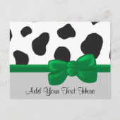 牛のプリント、牛のパターン、牛の斑点、白黒 ポストカード (正面)