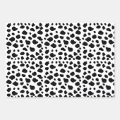 牛のプリント、牛のパターン、牛の斑点、白黒 ラッピングペーパーシート (正面)