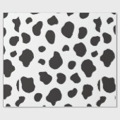 牛のプリント、牛のパターン、牛の斑点、白黒 ラッピングペーパー (フラット)