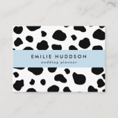 牛のプリント、牛のパターン、牛の斑点、白黒 名刺 (正面)
