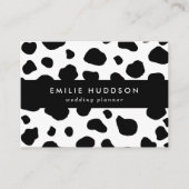 牛のプリント、牛のパターン、牛の斑点、白黒 名刺 (正面)