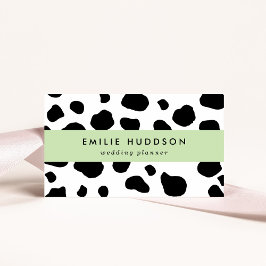 牛のプリント、牛のパターン、牛の斑点、白黒 名刺