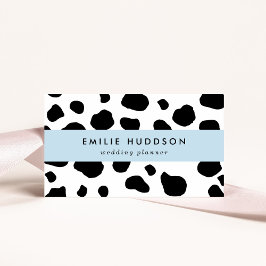 牛のプリント、牛のパターン、牛の斑点、白黒 名刺