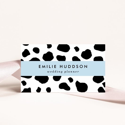 牛のプリント、牛のパターン、牛の斑点、白黒 名刺