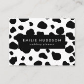 牛のプリント、牛のパターン、牛の斑点、白黒 名刺 (正面)