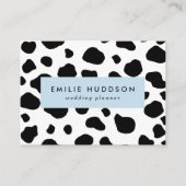 牛のプリント、牛のパターン、牛の斑点、白黒 名刺 (正面)
