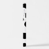 牛のプリント、牛のパターン、牛の斑点、白黒 iPhoneケース (左側面)