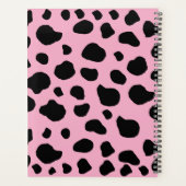 牛のプリント,牛の斑点,ピンクの牛,あなたの名前 プランナー手帳 (裏面)