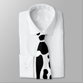 牛のプリント – 牛の斑点 – ホワイトブラック ネクタイ (タイ)