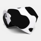 牛のプリント – 牛の斑点 – ホワイトブラック ネクタイ (ロール)