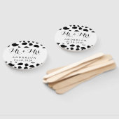 牛のプリント、牛の斑点、白黒結婚、 ハンドファン (組立なし)