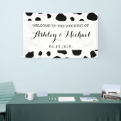 牛のプリント、牛の斑点、白黒結婚、 横断幕 (トレードショー)