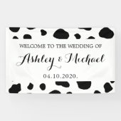 牛のプリント、牛の斑点、白黒結婚、 横断幕 (横)