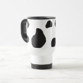 牛のプリント、牛の斑点、白黒、あなたの名前 トラベルマグ (正面左)