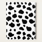 牛のプリント、牛の斑点、白黒、あなたの名前 プランナー手帳 (裏面)