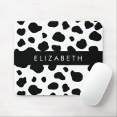 牛のプリント、牛の斑点、白黒、あなたの名前 マウスパッド (マウス)
