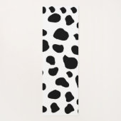 牛のプリント、牛の斑点、白黒、あなたの名前 ヨガマット (裏面)