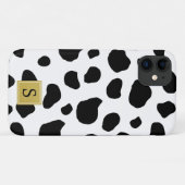 牛のプリント、牛の斑点、白黒、モノグラム Case-Mate iPhoneケース (裏面(横))