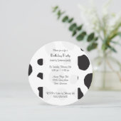 牛のプリント、牛の斑点、白黒、誕生日 招待状 (スタンド正面)