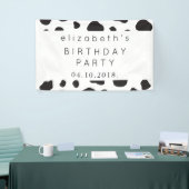 牛のプリント、牛の斑点、白黒、誕生日 横断幕 (トレードショー)