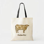 牛のプロファイルのトートバッグ トートバッグ (正面)