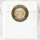 牛のプロファイル丸ラベル ラウンドシール (バッグ)