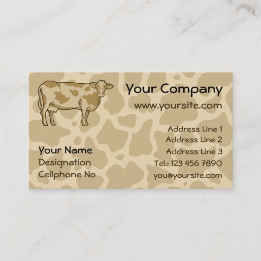 牛のプロファイル名刺 名刺 (正面)