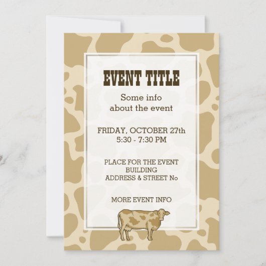 牛のプロファイル招待状 招待状 (正面)