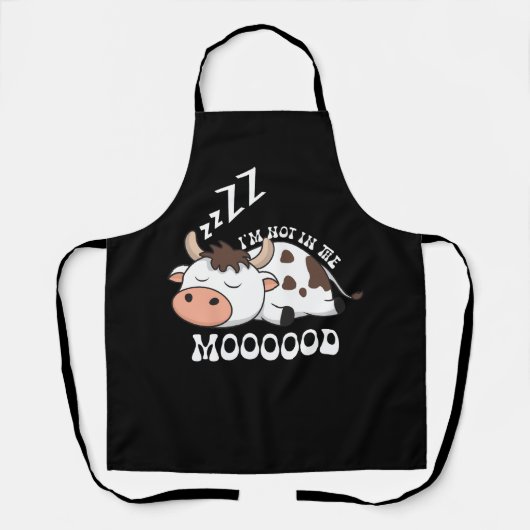 牛のプン私はムオードカーフ牛のかわいいFではない エプロン (正面)