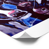 牛のベジタリアンカラフルフォークアート ポスター (角)