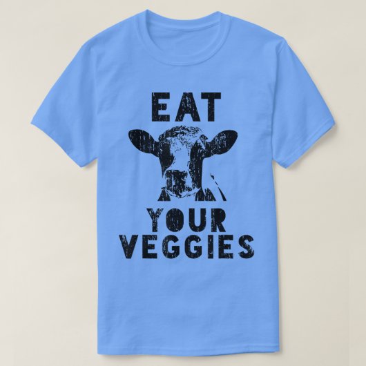 牛のベジタリアン食べは、動物の権利のためのあなたの野菜 Tシャツ (デザイン正面)