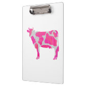 牛のホットピンクと白のシルエット クリップボード (左)