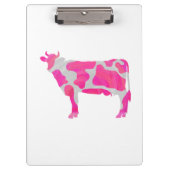 牛のホットピンクと白のシルエット クリップボード (正面)