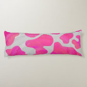 牛のホットピンクと白のシルエット ボディピロー (裏面)