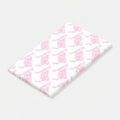 牛のホットピンクと白のシルエット ポストイット (アングル)