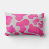 牛のホットピンクと白のシルエット ランバークッション (裏面)