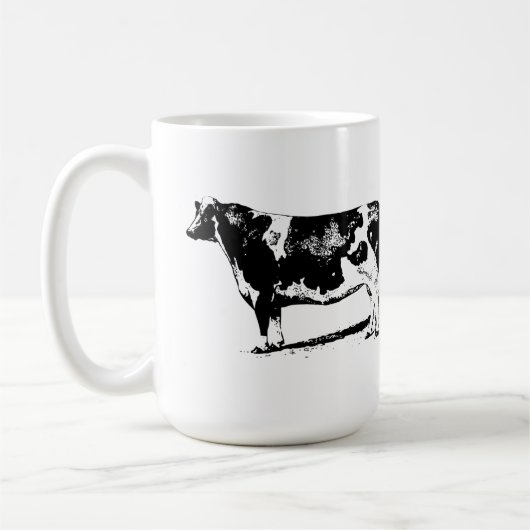 牛のミームを見る人気があるおもしろい時 コーヒーマグカップ (左)