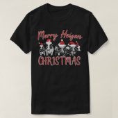牛のメリークリスマスチおもしろいェフェン Tシャツ (デザイン正面)