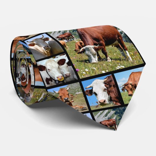 牛のモザイク写真 ネクタイ (ロール)
