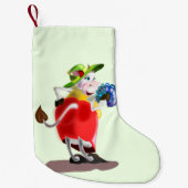 牛のモダンクリスマスストッキング スモールクリスマスストッキング (正面)