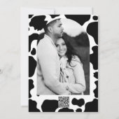 牛のモー斑点プリント白黒ありがとう 招待状 (裏面)