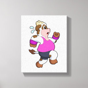 牛のランニング キャンバスプリント