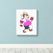 牛のランニング キャンバスプリント (インサイチュ (ウッドフロア))