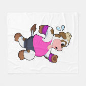 牛のランニング フリースブランケット (正面(横))